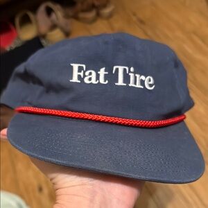 Fat Tire Blue Cap with Red Rope Trim